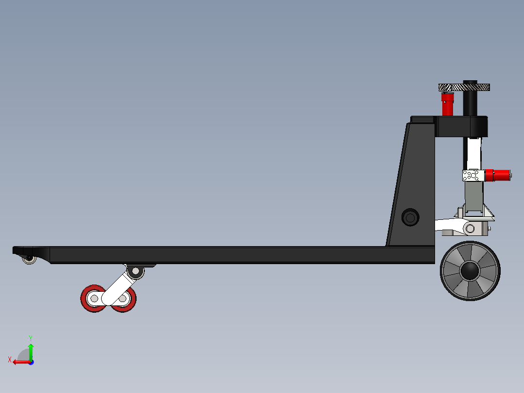 手动托盘升降机改装成AGV后视图