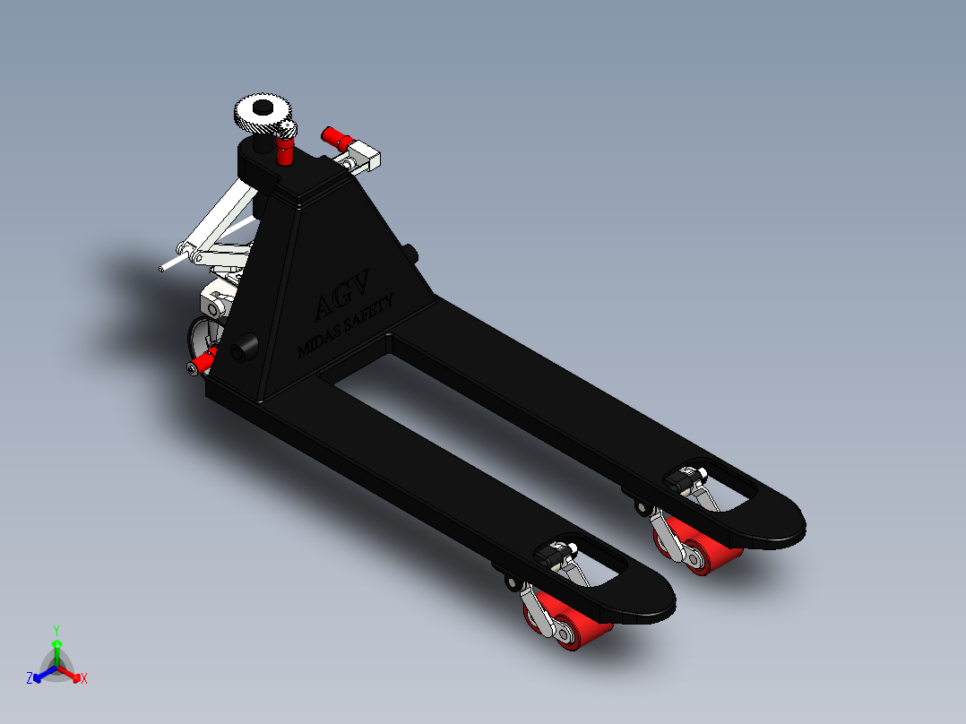 手动托盘升降机改装成AGV正等轴测图