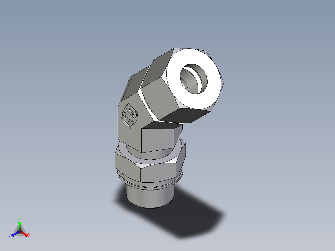 卡套式工业通用硬管接头EO_Adjustable_locknut_45_deg_elbow_VEE12SMORCF