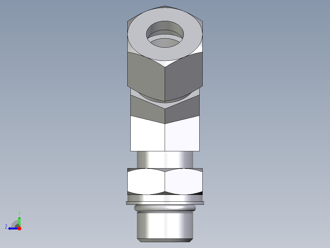 卡套式工业通用硬管接头EO_Adjustable_locknut_45_deg_elbow_VEE12SMORCF右视图