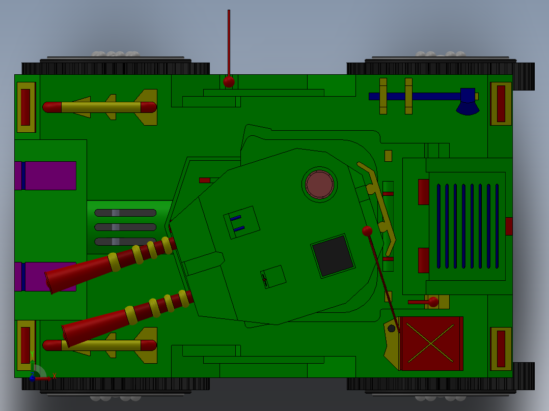 坦克玩具车前视图