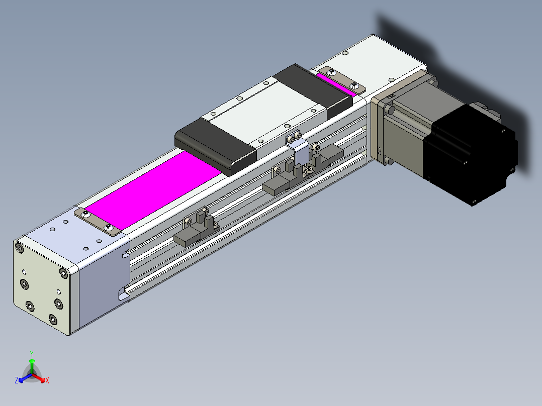 同步带滑台-欧规BC6-L120-S100-R-P40-D3正等轴测图
