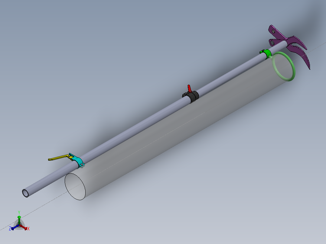 手持式水果采摘装置SW三维==464296==80正等轴测图