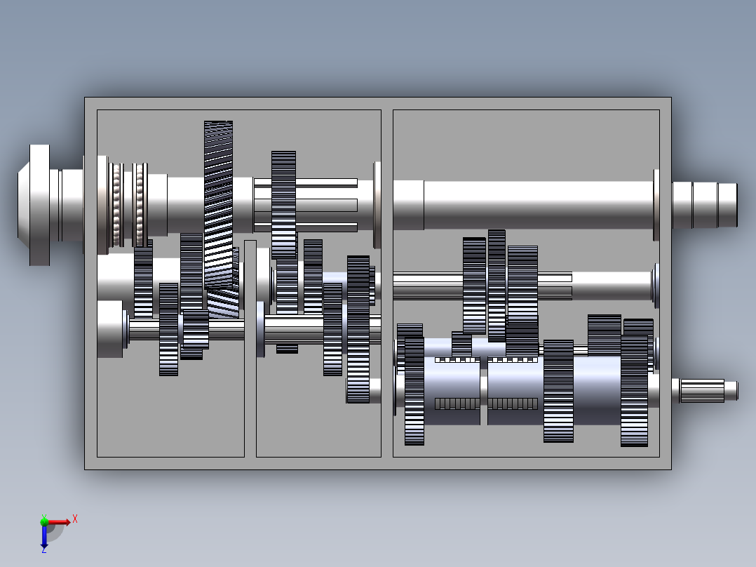 CA6140车床主轴箱模型图设计三维+二维+说明书==712519俯视图