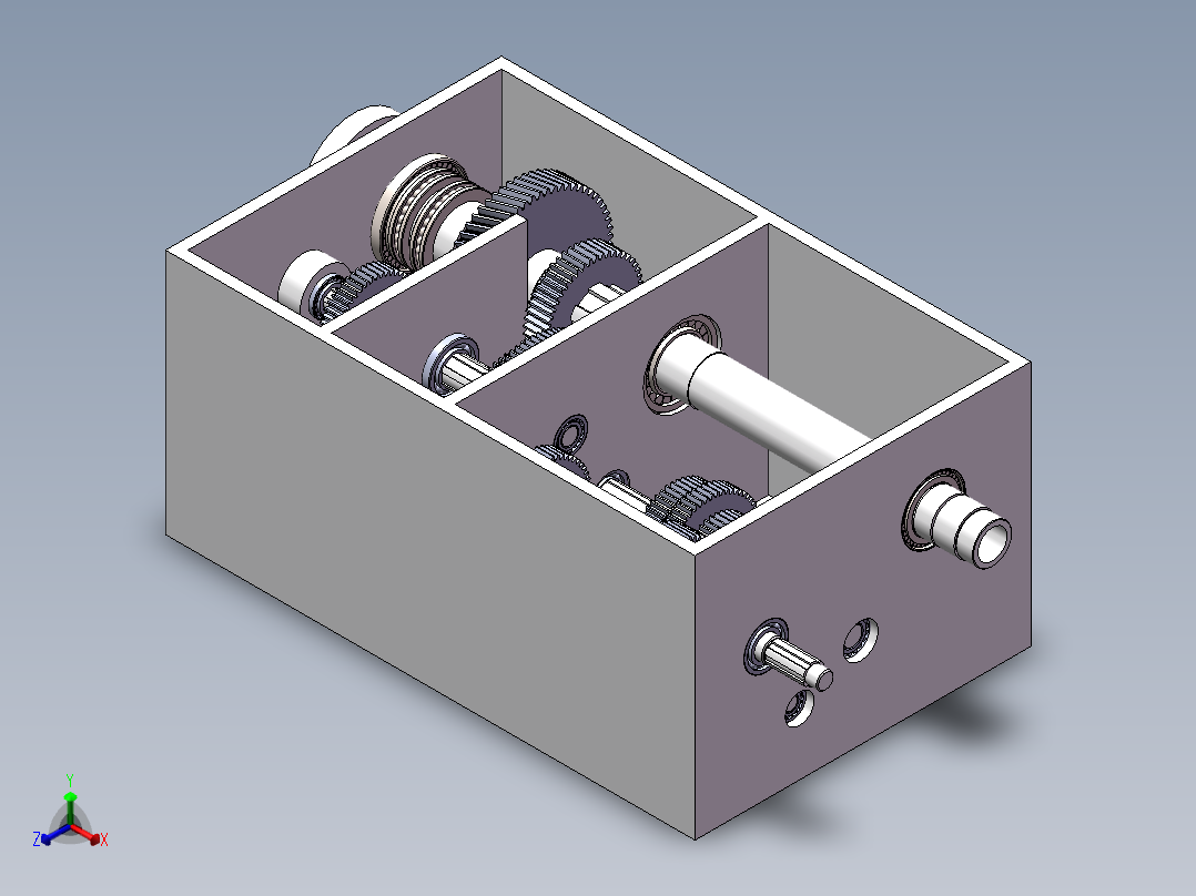 CA6140车床主轴箱模型图设计三维+二维+说明书==712519正等轴测图