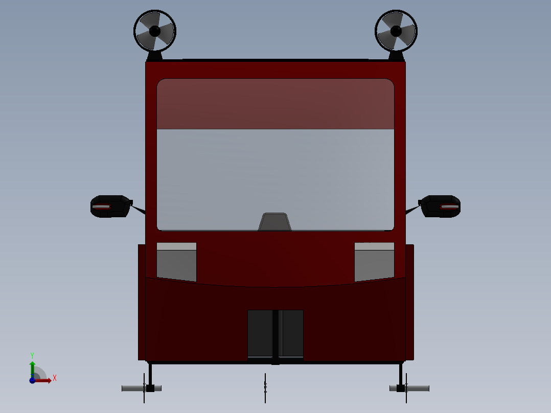 混合动力电动三轮车--sw前视图