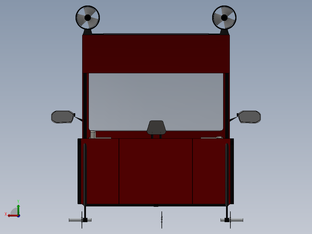 混合动力电动三轮车--sw后视图