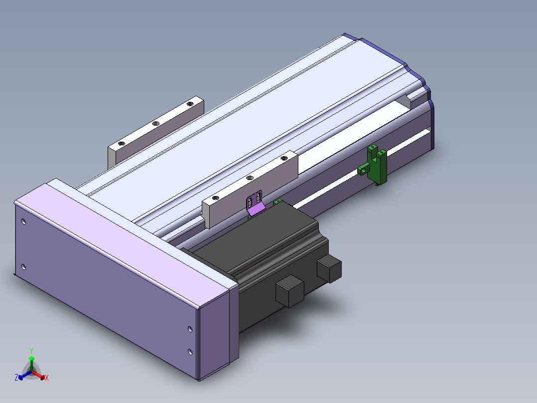 电动滑台模组SDM左折模型正等轴测图