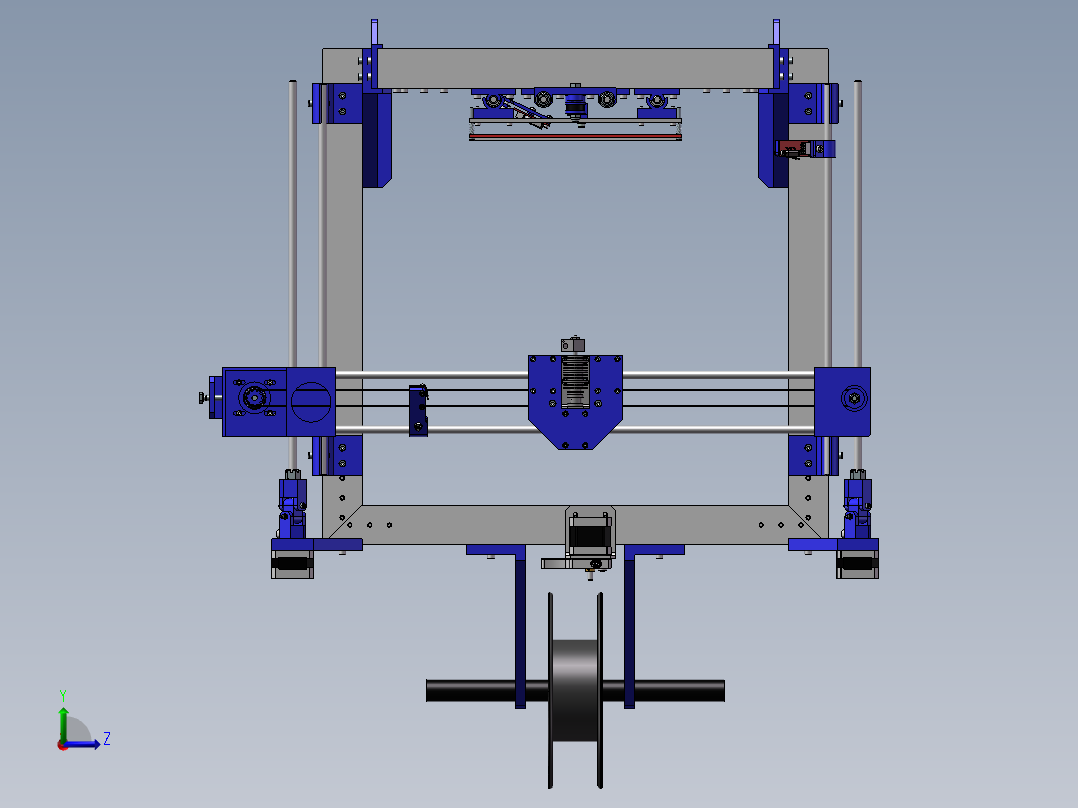 3D打印机模型左视图