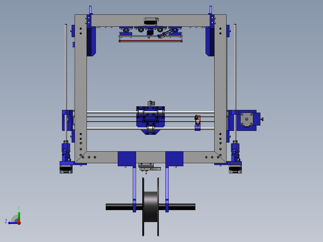 3D打印机模型右视图