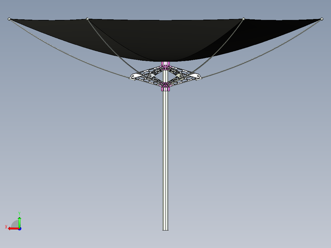 倒置雨伞模型后视图