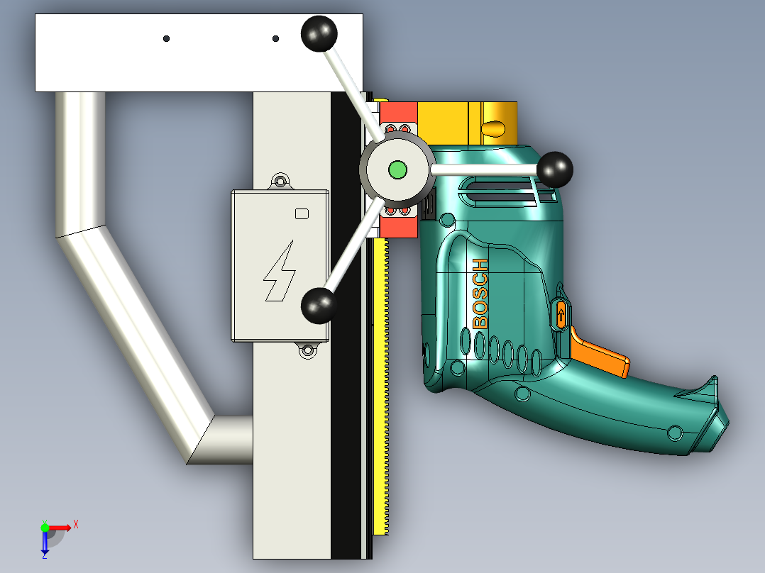 DIY磁力钻床俯视图