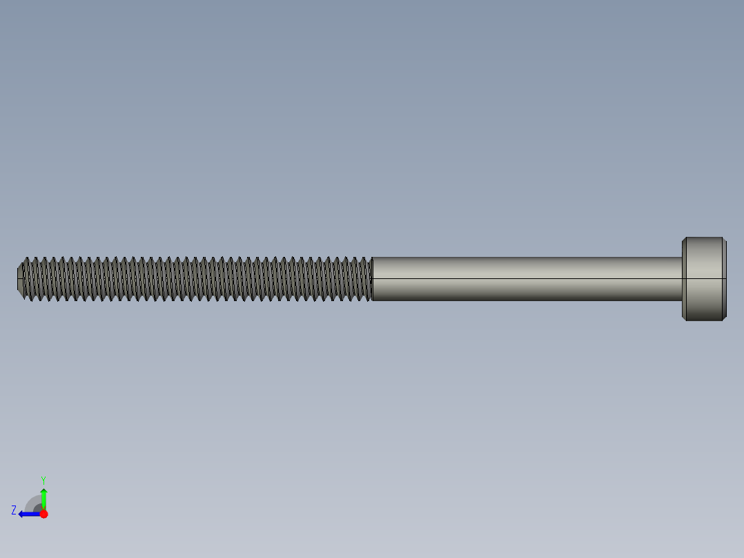 M2-M2 x 0.4mm Thread 30mm LONG SOCKET HEAD CAP SCREW.STEP右视图