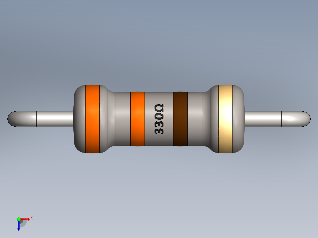 电容器 二极管 电阻器-Resistor 330 Ohm俯视图