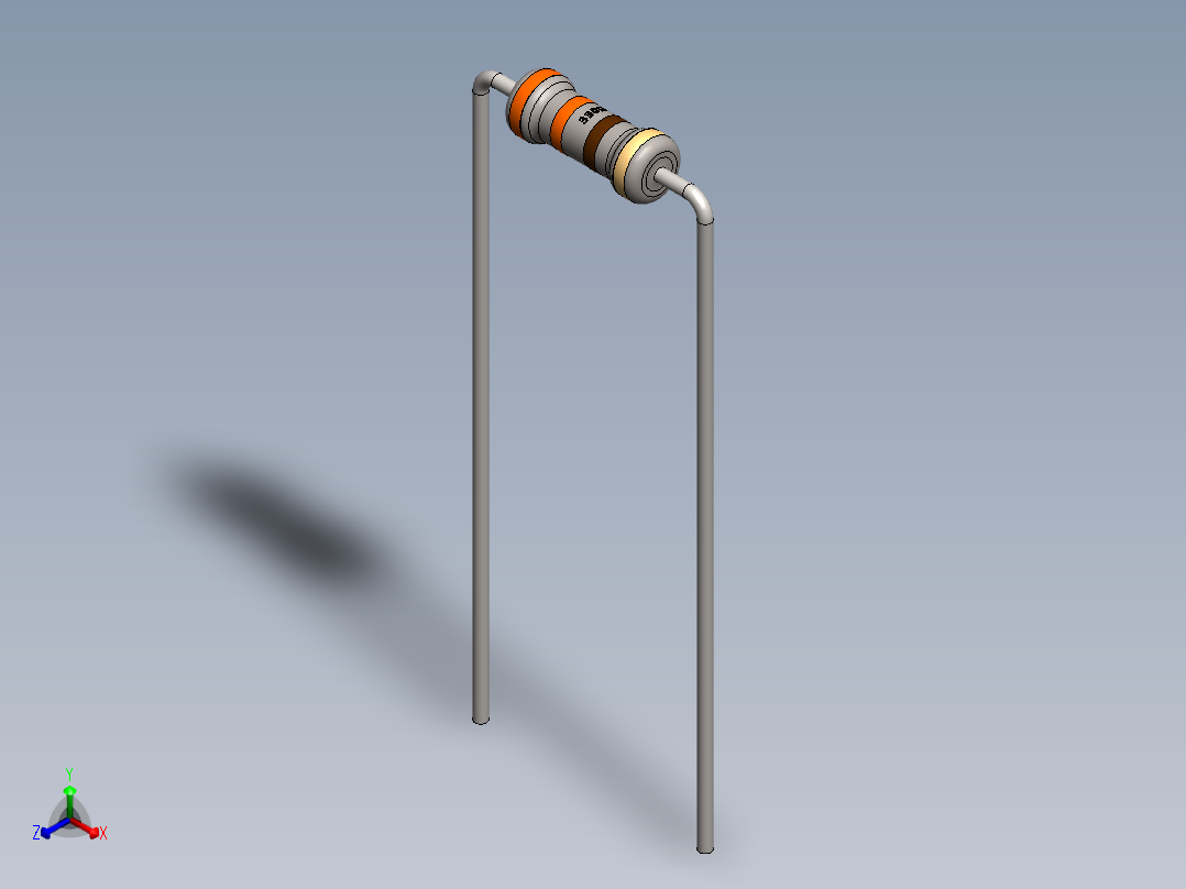 电容器 二极管 电阻器-Resistor 330 Ohm正等轴测图