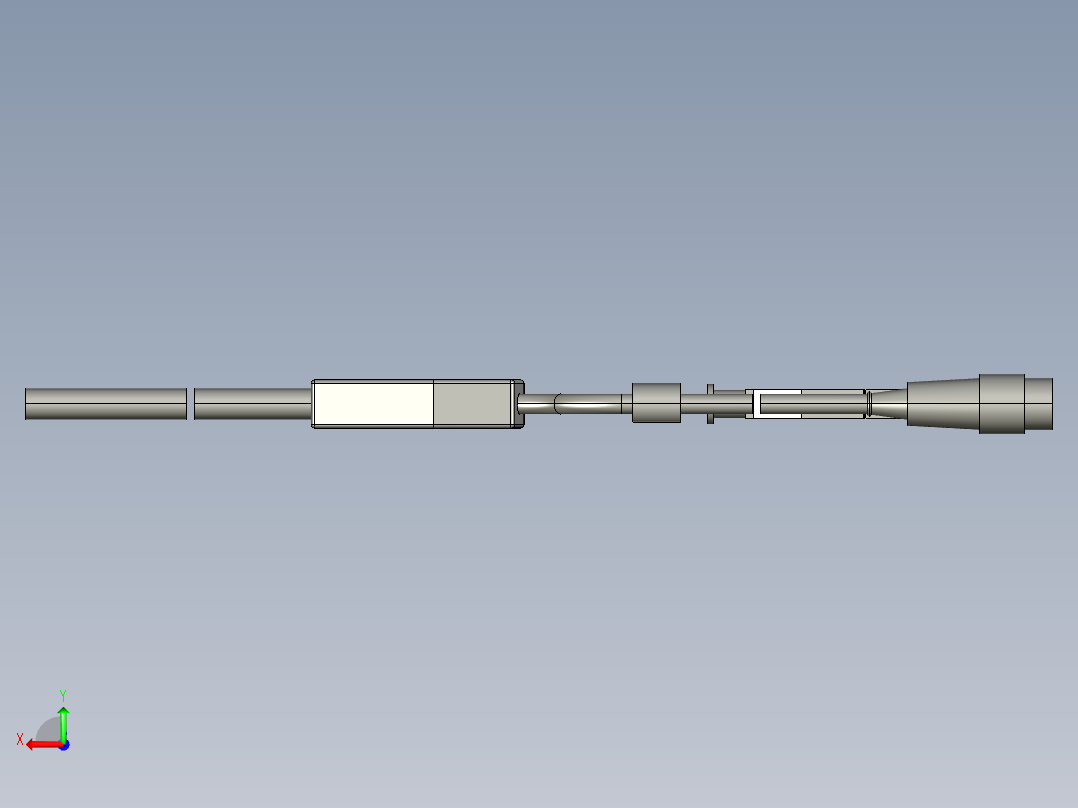基恩士SR-600(HA)_610_hedcable_kc图纸模型后视图