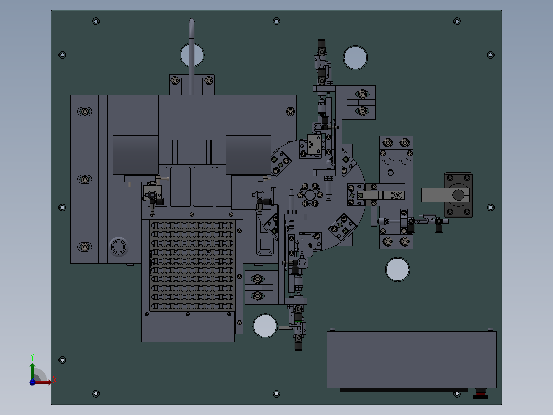 自动检测电机设备（sw18可编辑+工程图+BOM）前视图