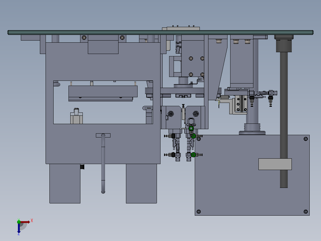 自动检测电机设备（sw18可编辑+工程图+BOM）俯视图