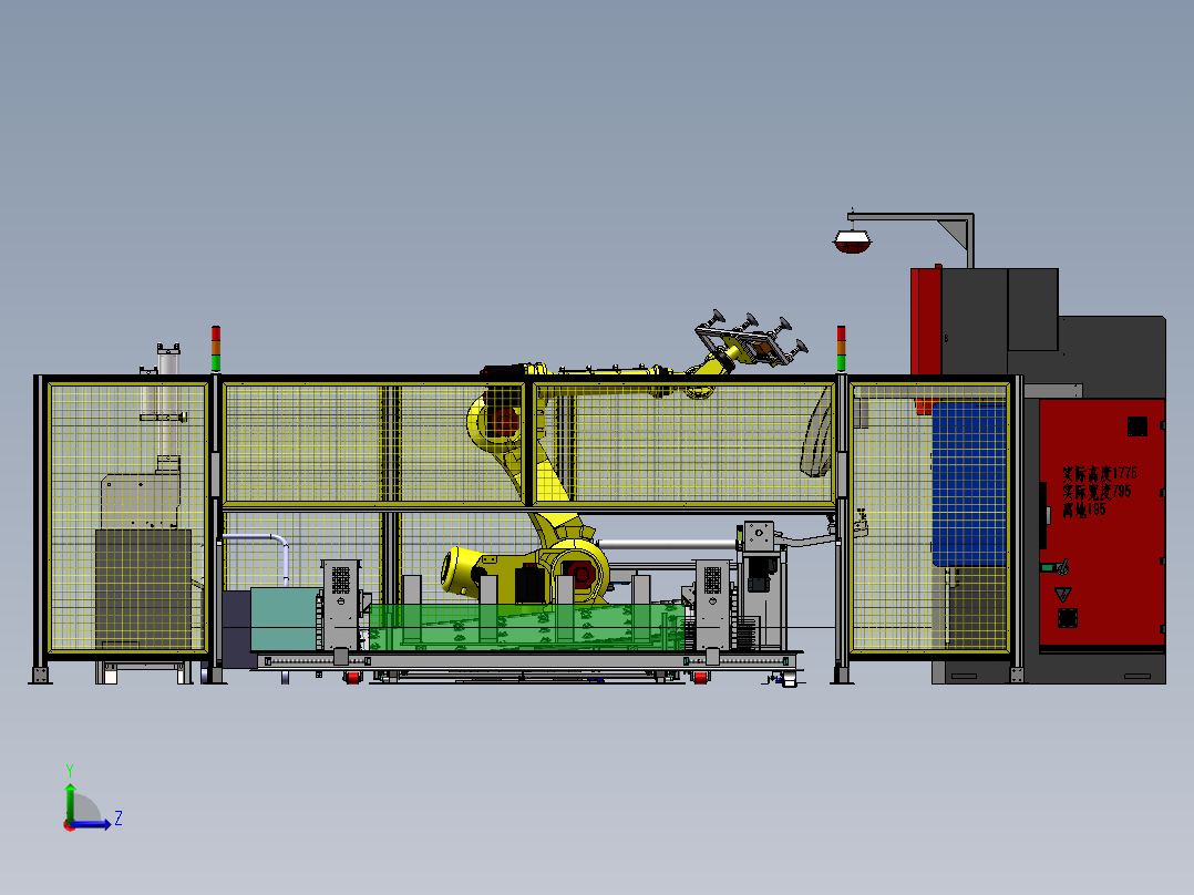 2023.02月-电梯门板机器人冲孔折弯系统sw19可编辑左视图