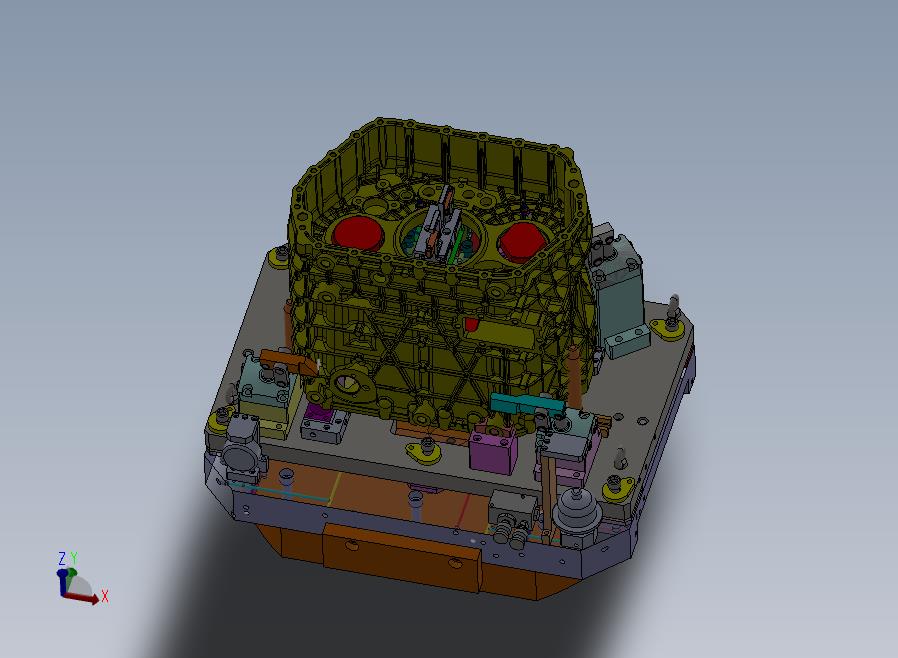 A65-铸铝件液压工装夹具主视图