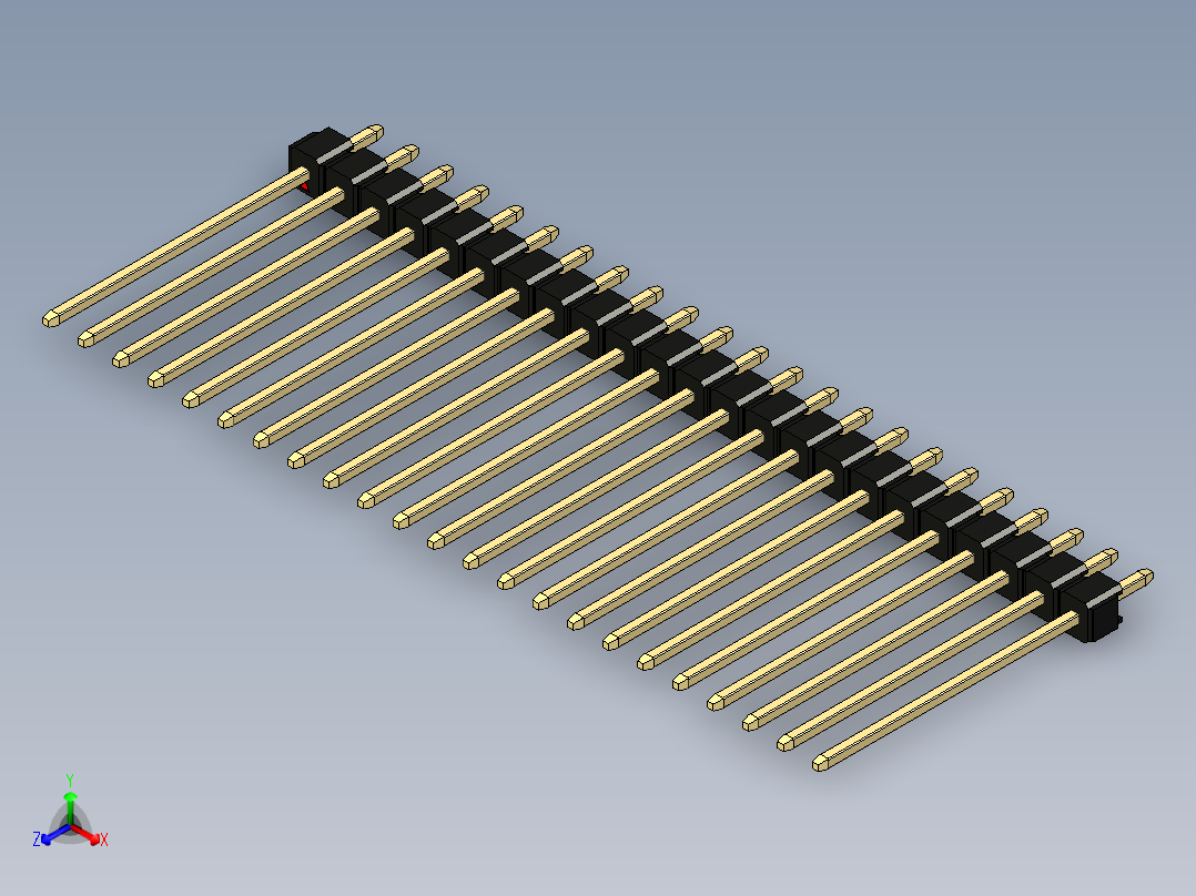 彩色公头100mil（2.54mm）系列-DS1021_black_1x23p_100mil_Type19_rev1.0