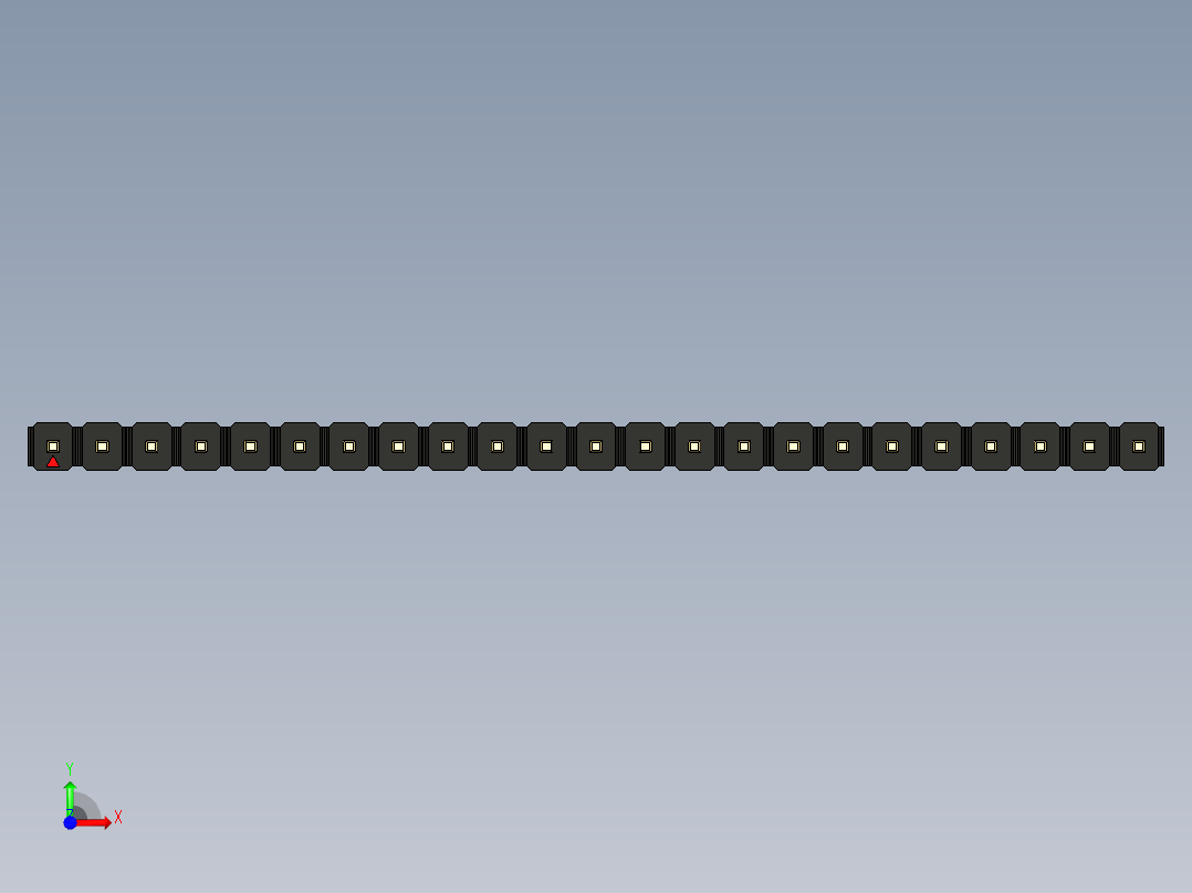 彩色公头100mil（2.54mm）系列-DS1021_black_1x23p_100mil_Type19_rev1.0前视图