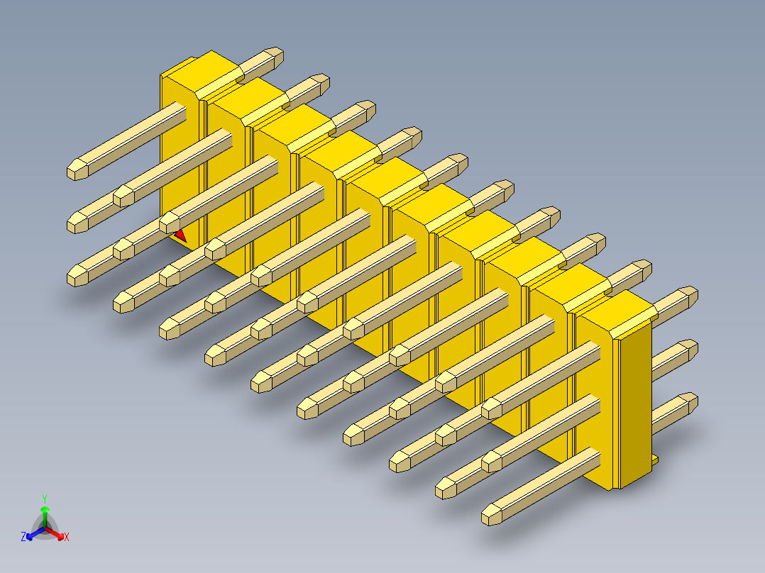 彩色公头100mil（2.54mm）系列-DS1021_yellow_3x10p_100mil_Type1_rev1.0