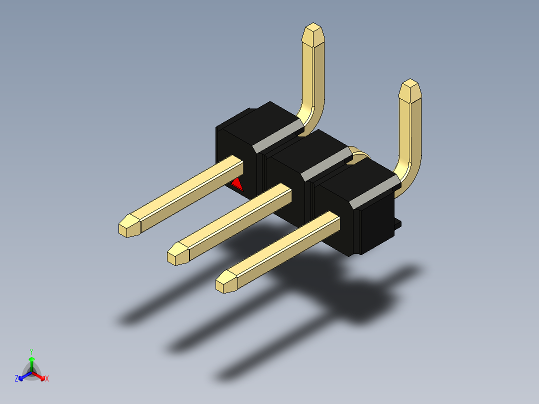 彩色公排针 100mil 2.54mm 系列-DS1022_black_03p_100mil_Type_SMT_R1_rev1.0