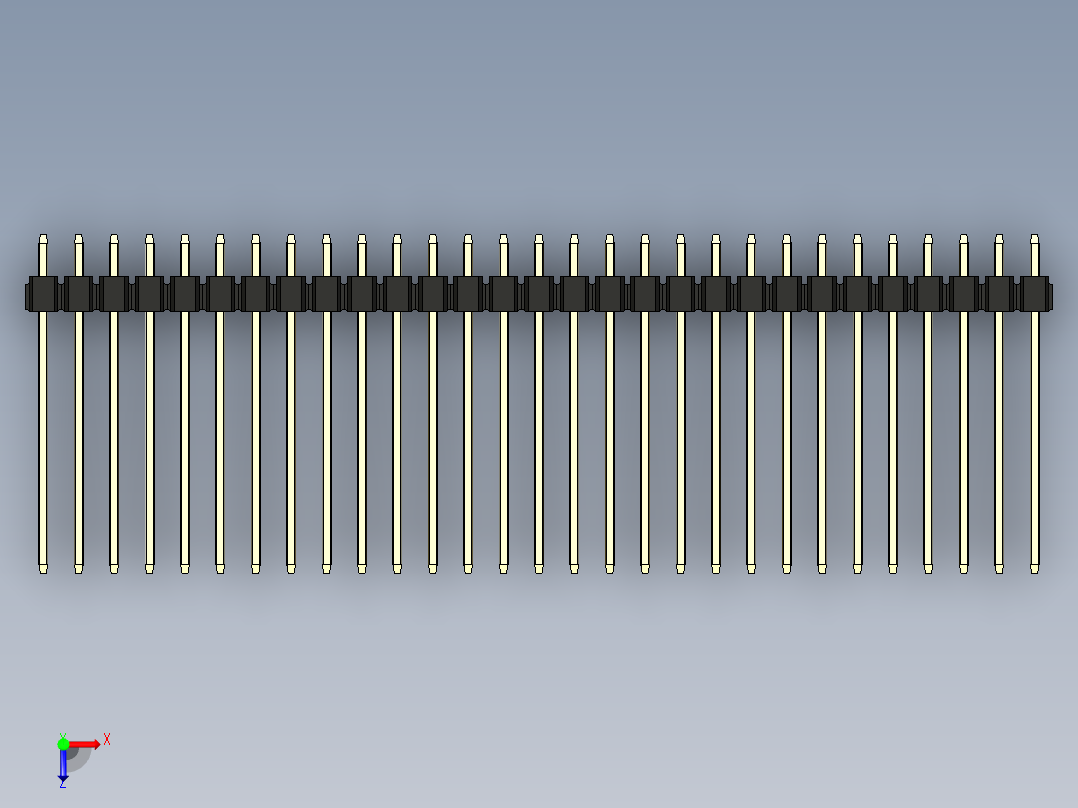 彩色公头100mil（2.54mm）系列-DS1021_black_2x29p_100mil_Type19_rev1.0俯视图