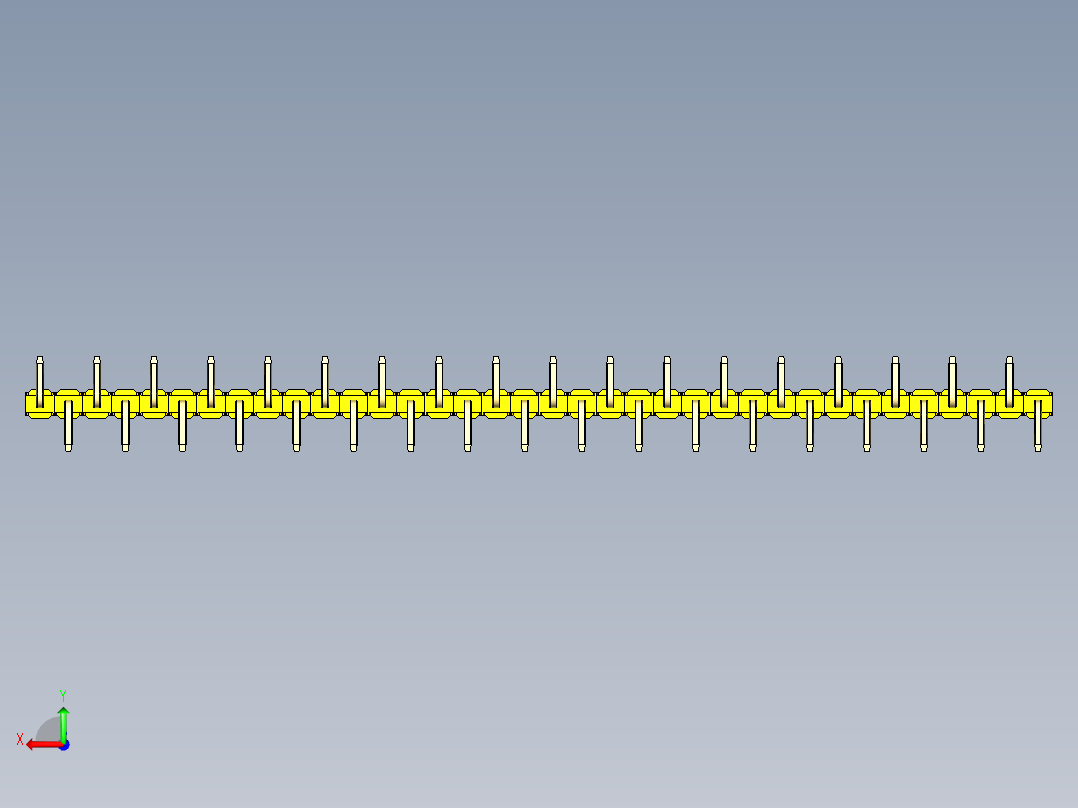 彩色公排针 100mil 2.54mm 系列-DS1022_yellow_36p_100mil_Type_SMT_R2_rev1.0后视图