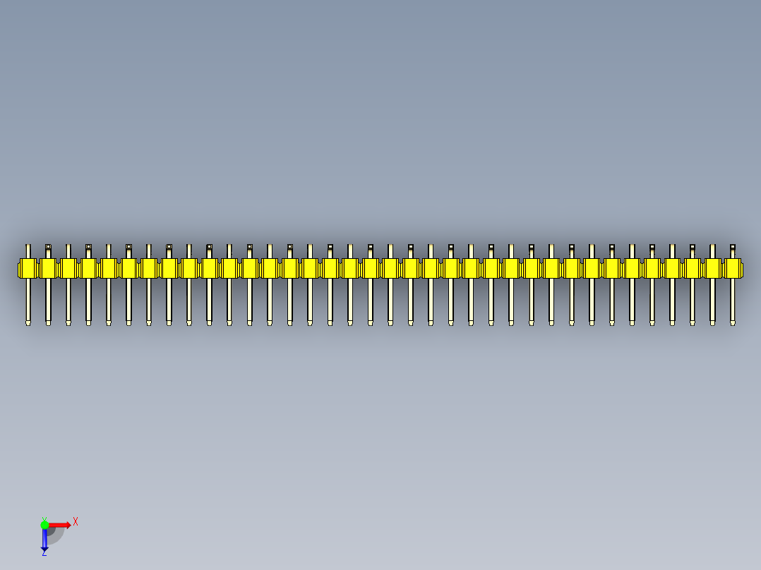 彩色公排针 100mil 2.54mm 系列-DS1022_yellow_36p_100mil_Type_SMT_R2_rev1.0俯视图