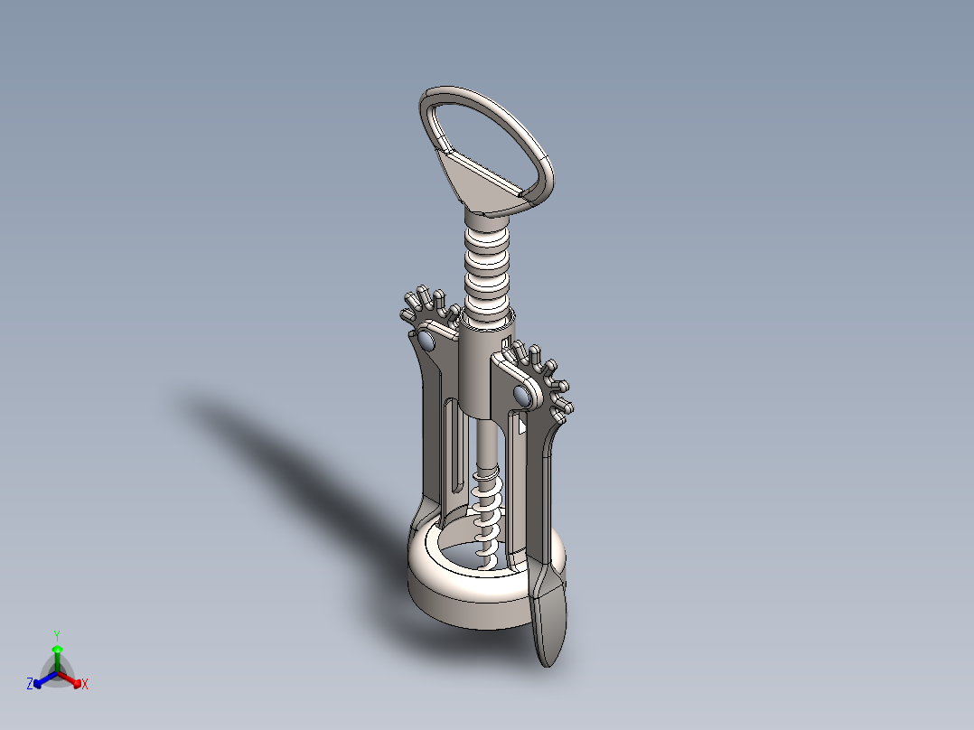 螺旋开瓶器23正等轴测图
