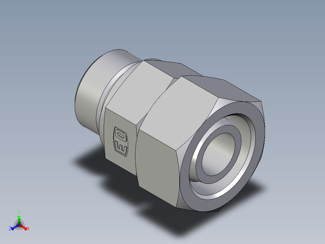 卡套式工业通用硬管接头EO_Swivel_connector_EGE25SMEDCF正等轴测图