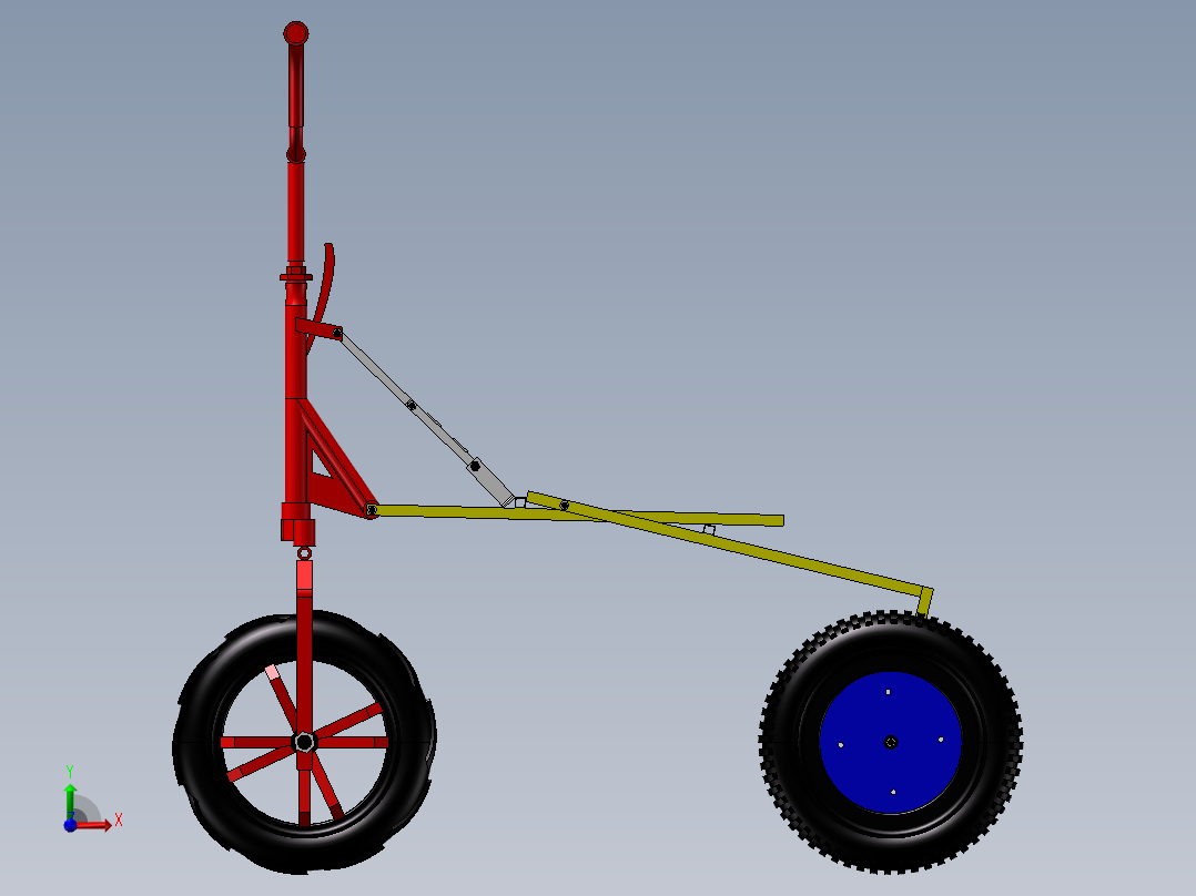 89---折叠三轮车设计sw2010三维图纸模型设计图纸前视图