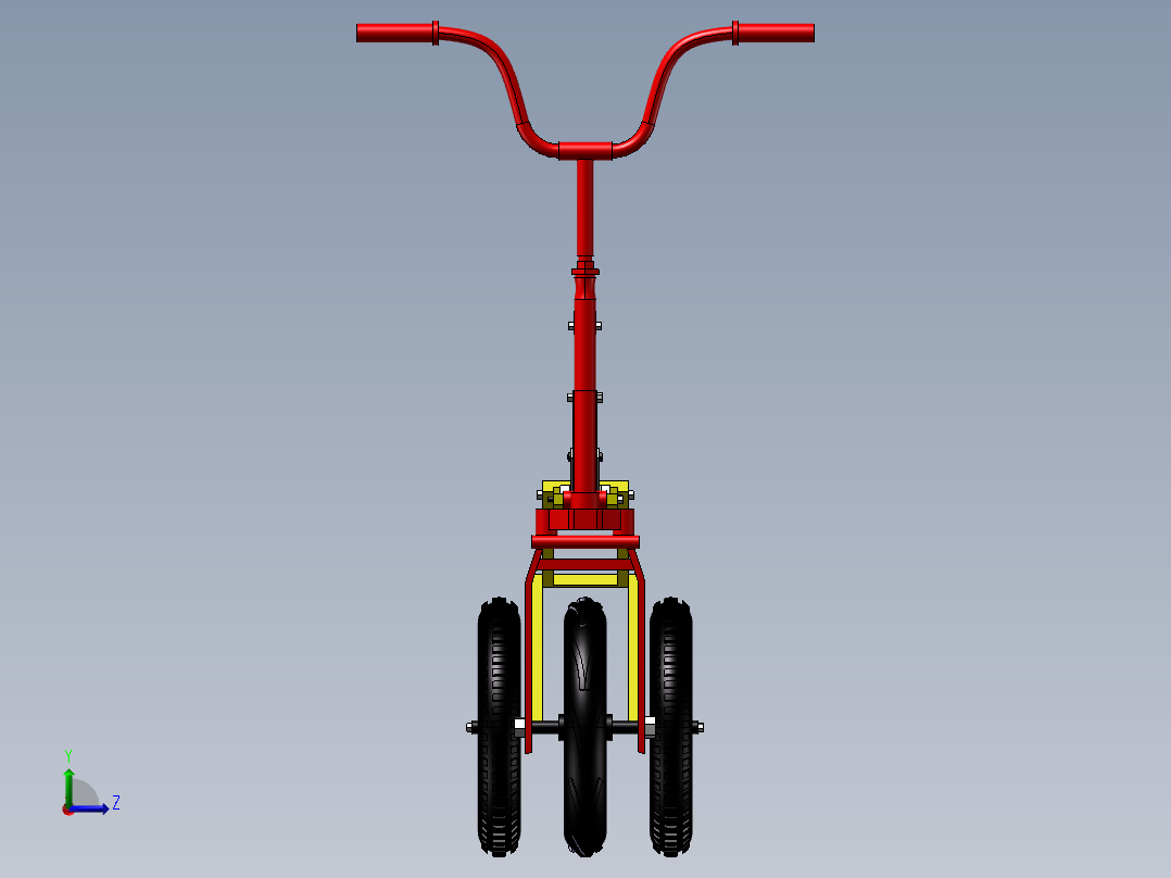 89---折叠三轮车设计sw2010三维图纸模型设计图纸左视图
