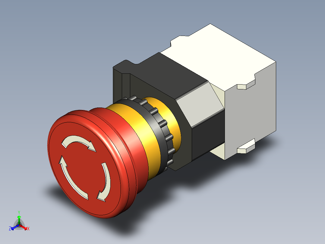 A39急停开关按钮正等轴测图