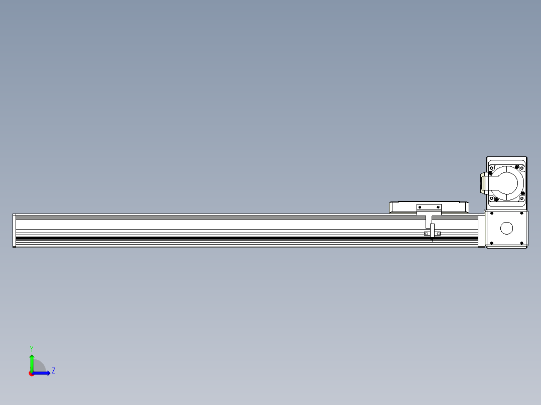 同步带全封闭直线模组TPA-HCB-105D-90-L550-RU-C-P20-N3左视图