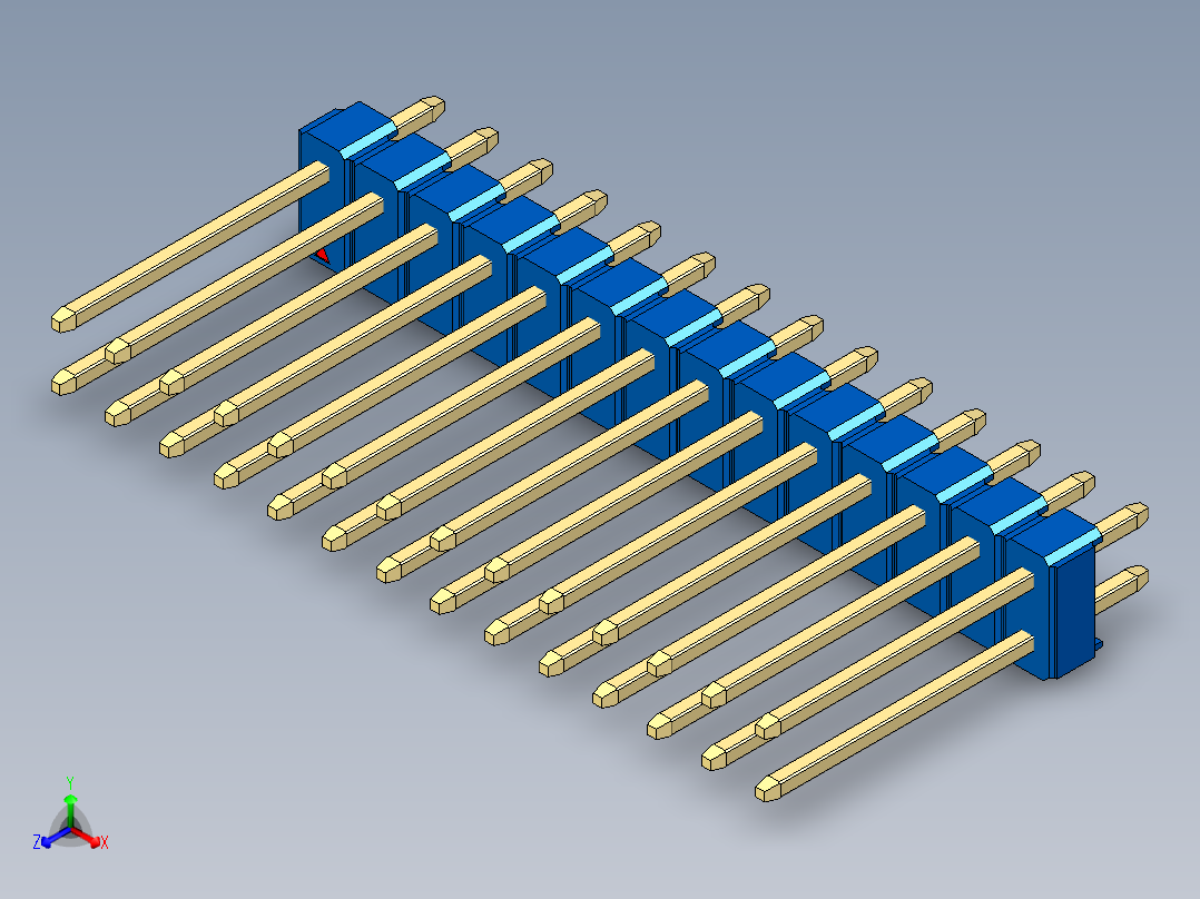 彩色公头100mil（2.54mm）系列-DS1021_blue_2x14p_100mil_Type5_rev1.0