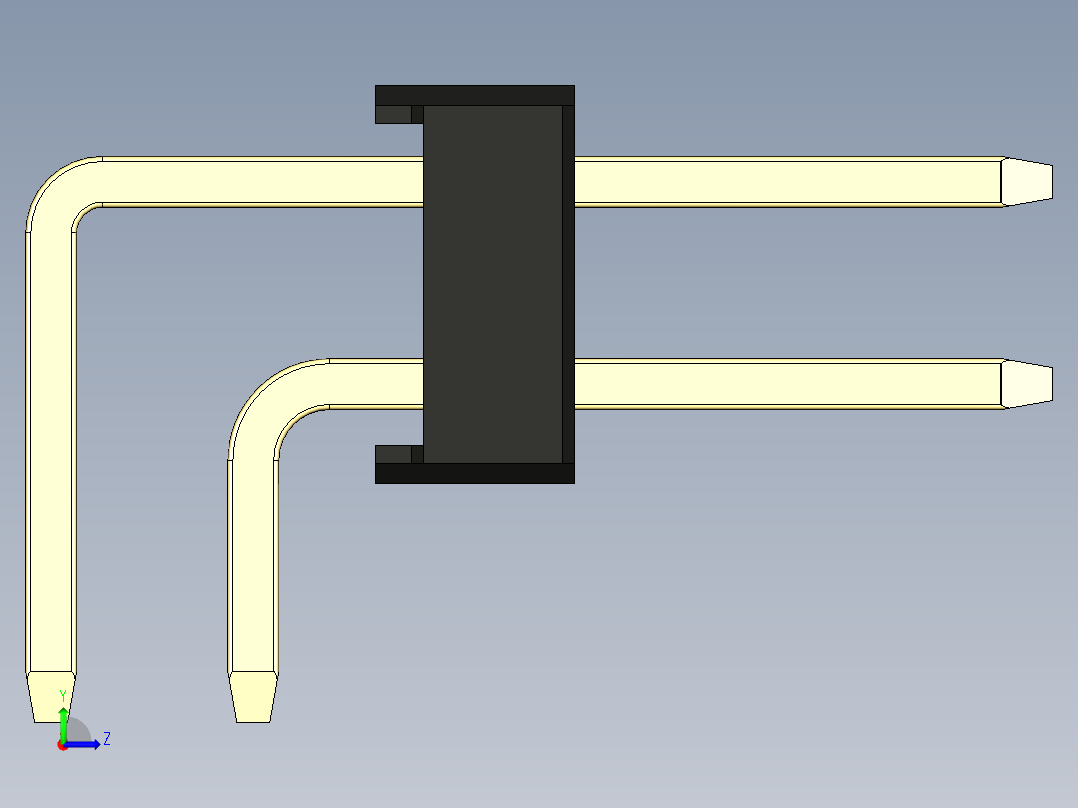 彩色公排针 100mil 2.54mm 系列-DS1022_black_2x24p_100mil_TypeD_rev1.0左视图