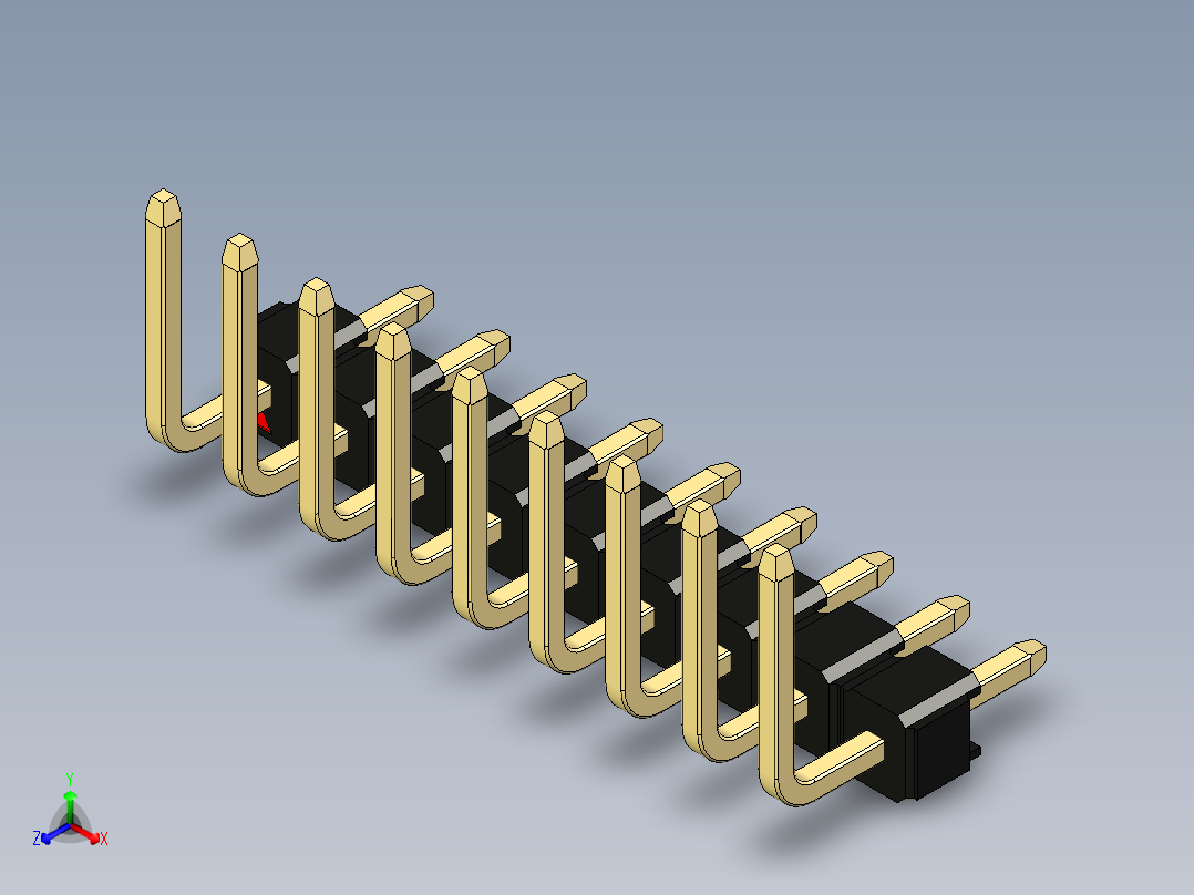 彩色公排针 100mil 2.54mm 系列-DS1022_black_09p_100mil_TypeU_rev1.0