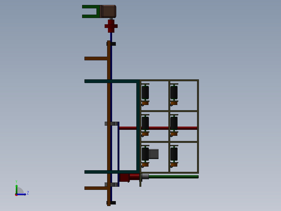 自动化仓库储存系统左视图