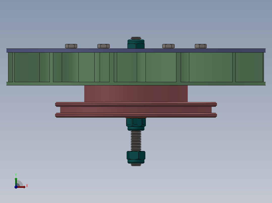 汽轮发电机旋叶前视图