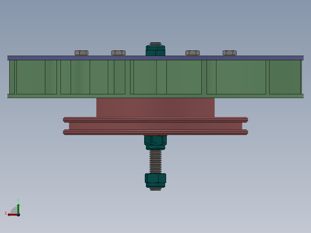 汽轮发电机旋叶后视图