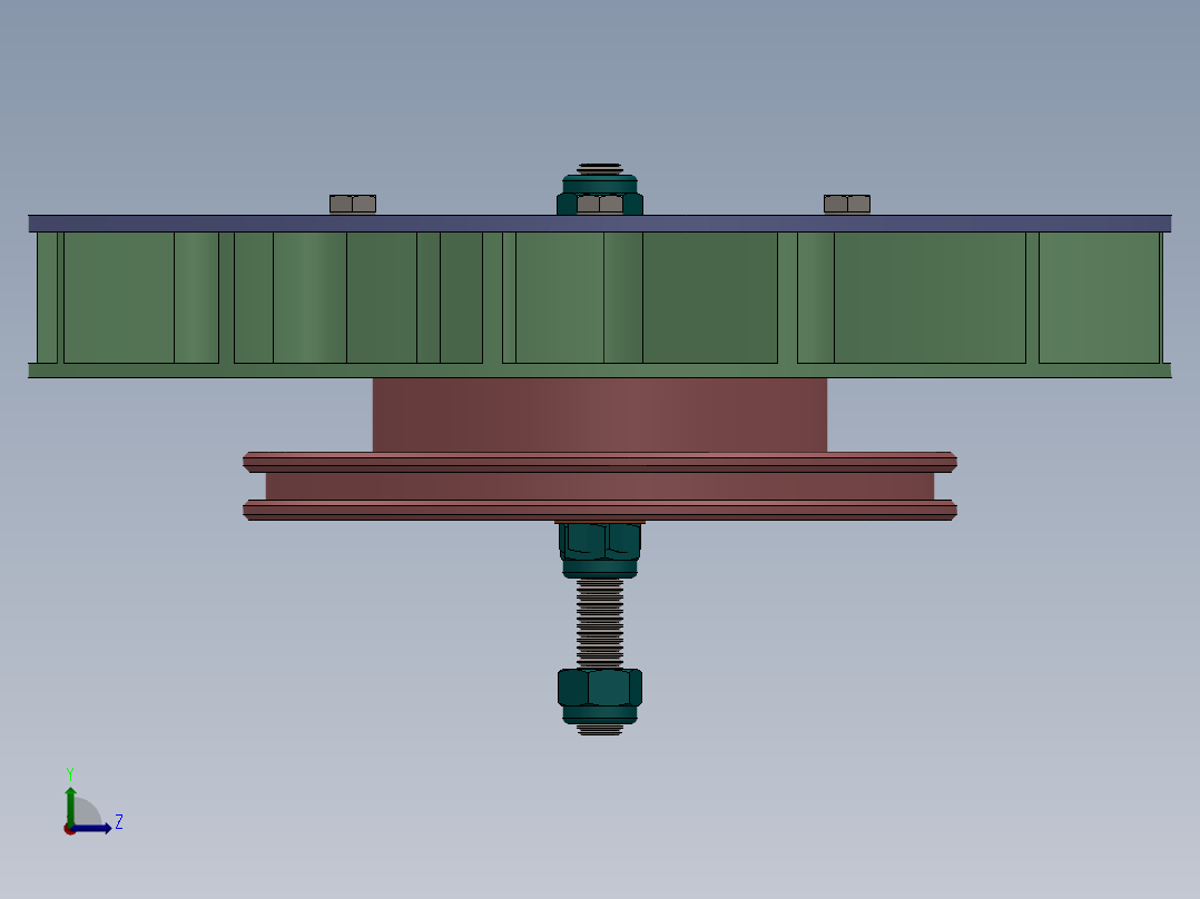 汽轮发电机旋叶左视图