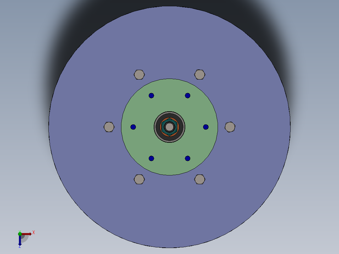 汽轮发电机旋叶俯视图