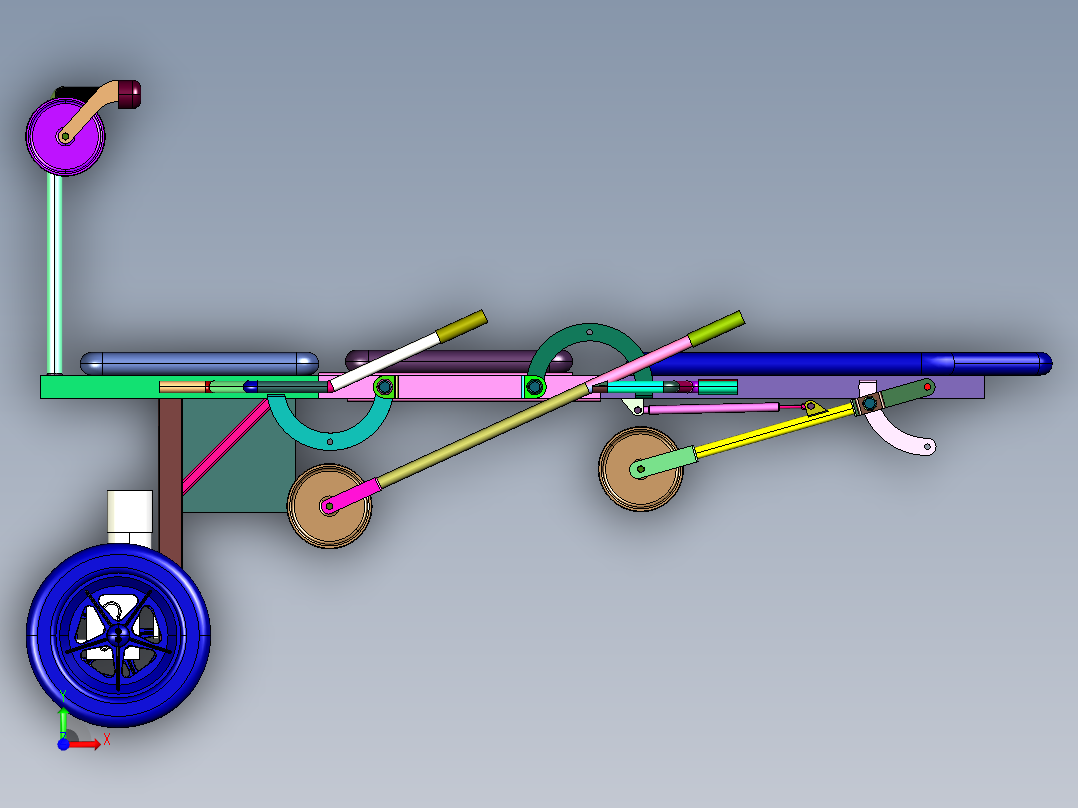 电动担架救援转运车前视图
