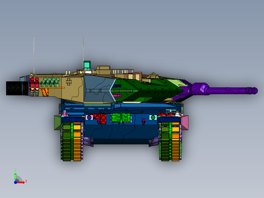 合金坦克德系豹2A6前视图