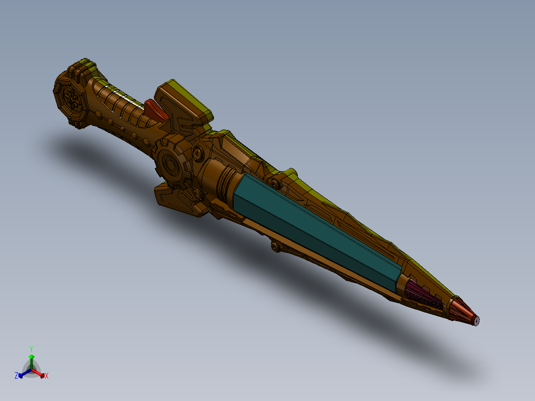 电子转动闪光剑正等轴测图