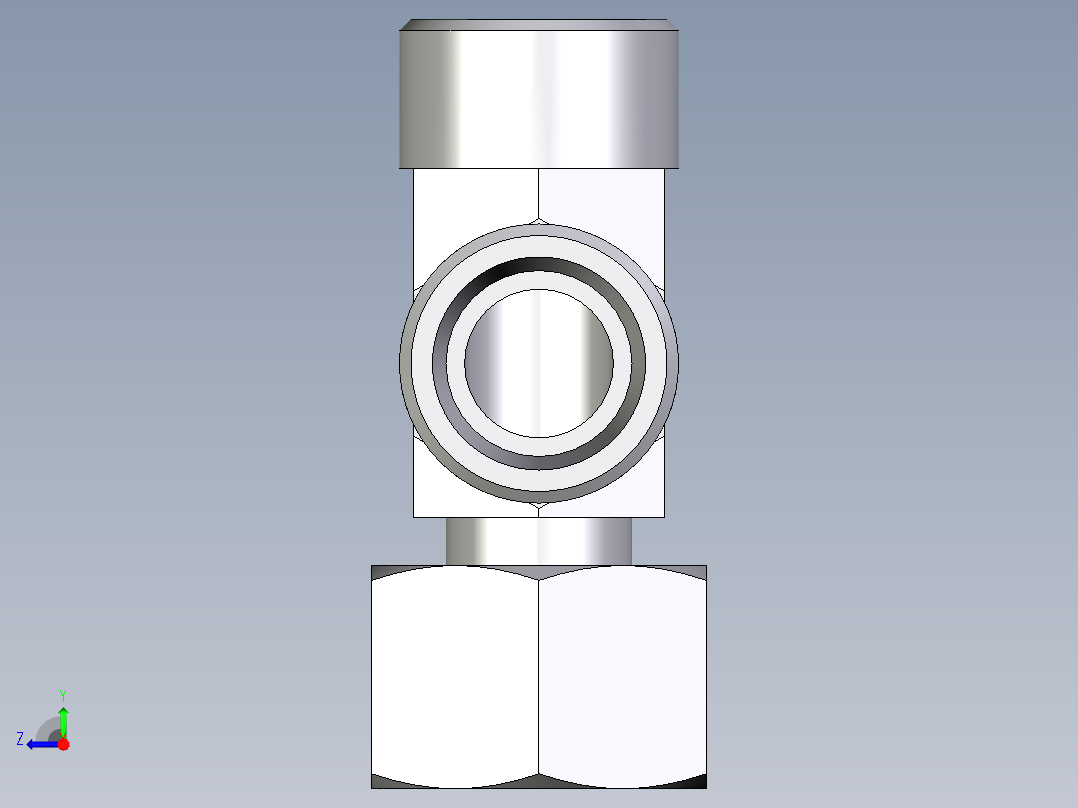 卡套式工业通用硬管接头EO_Standpipe_run_tee_EVL20SOMD71右视图