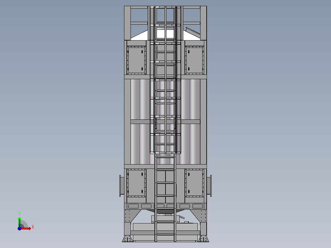 1万风量湿电除尘器图纸前视图